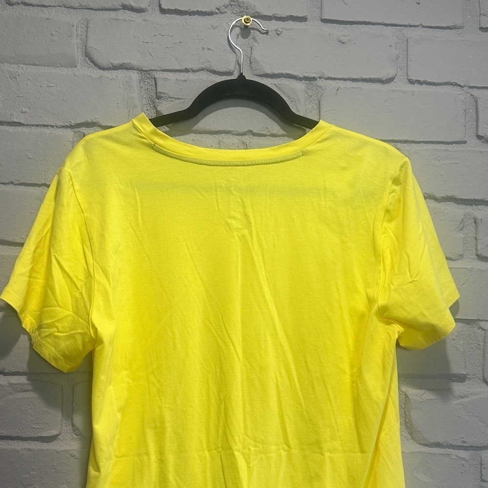 NEW St. John's Bay Bright Yellow Knotted Tee size L - Picture 5 of 7